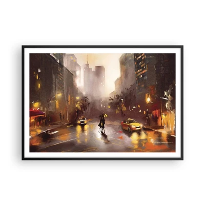 Poster in black frame - In New York Lights - 100x70 cm