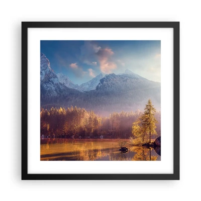 Poster in black frame - In the Mountains and Valleys - 40x40 cm