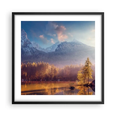 Poster in black frame - In the Mountains and Valleys - 50x50 cm