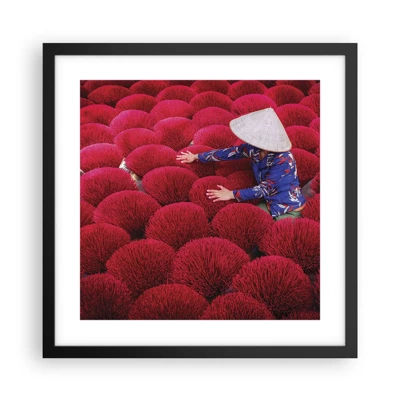 Poster in black frame - In the Rice Field  - 40x40 cm