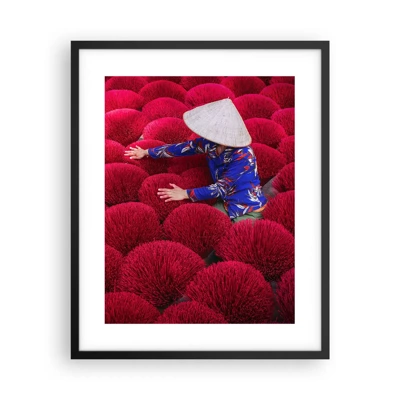 Poster in black frame - In the Rice Field  - 40x50 cm