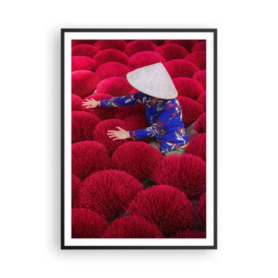 Poster in black frame - In the Rice Field  - 70x100 cm