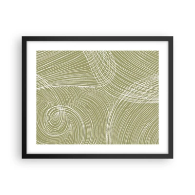 Poster in black frame - Intricate Abstract in White - 50x40 cm