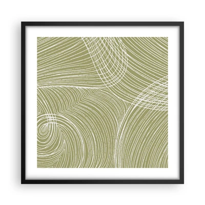 Poster in black frame - Intricate Abstract in White - 50x50 cm