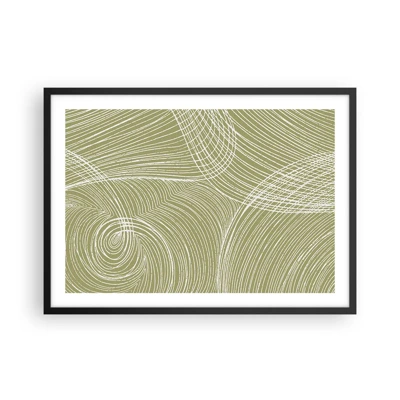 Poster in black frame - Intricate Abstract in White - 70x50 cm