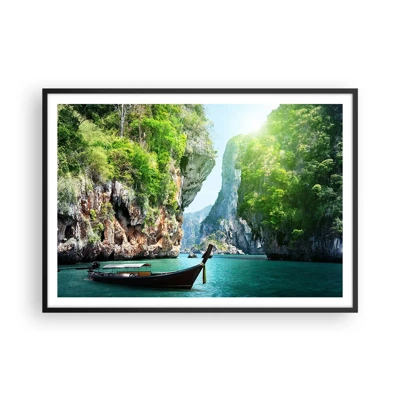 Poster in black frame - Invitation for an Exotic Trip - 100x70 cm