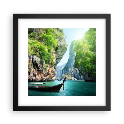 Poster in black frame - Invitation for an Exotic Trip - 30x30 cm