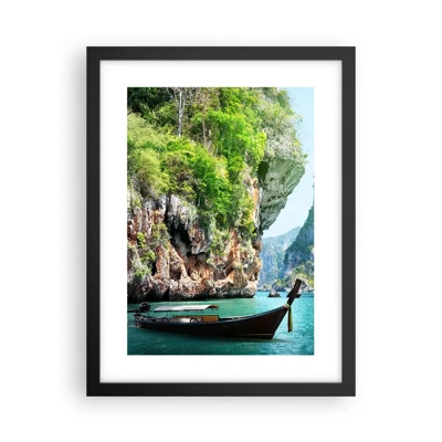 Poster in black frame - Invitation for an Exotic Trip - 30x40 cm