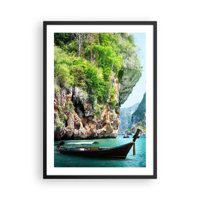 Poster in black frame - Invitation for an Exotic Trip - 50x70 cm