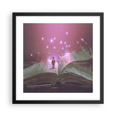 Poster in black frame - Invitation to Another World -Read It! - 40x40 cm