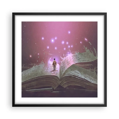 Poster in black frame - Invitation to Another World -Read It! - 50x50 cm