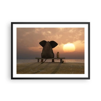 Poster in black frame - It Feels Good to Be Quiet Together - 70x50 cm