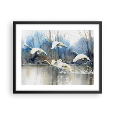 Poster in black frame - Like in a Fairy Tale about Wild Swans - 50x40 cm