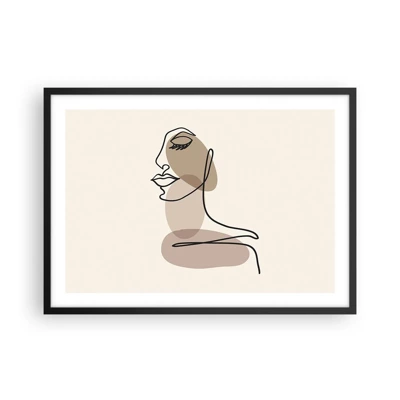 Poster in black frame - Listening to Herself - 70x50 cm