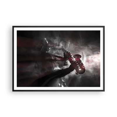 Poster in black frame - Lost in the Fog of Jazz - 100x70 cm