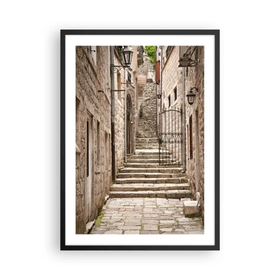 Poster in black frame - Magical Old Alley - 50x70 cm