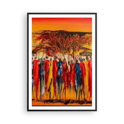 Poster in black frame - Marching in the Rhythm of Tam-tam - 70x100 cm