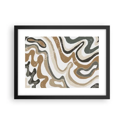 Poster in black frame - Meanders of Earth Colours - 40x30 cm