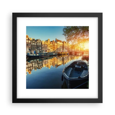 Poster in black frame - Morning in Amsterdam - 30x30 cm