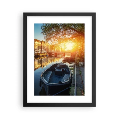 Poster in black frame - Morning in Amsterdam - 30x40 cm