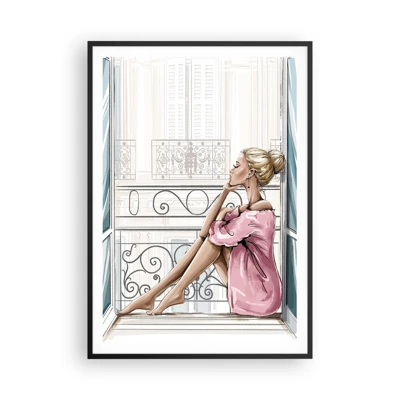 Poster in black frame - Morning in Paris - 70x100 cm