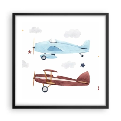 Poster in black frame - Mr Pilot We Are Waiting! - 50x50 cm