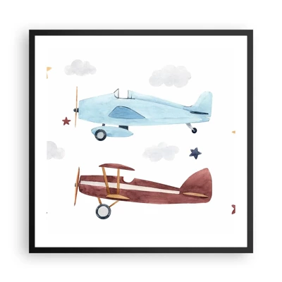 Poster in black frame - Mr Pilot We Are Waiting! - 60x60 cm