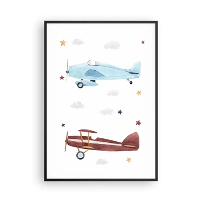 Poster in black frame - Mr Pilot We Are Waiting! - 70x100 cm