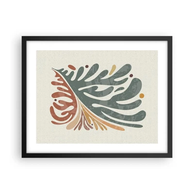 Poster in black frame - Multicolour Leaf - 50x40 cm