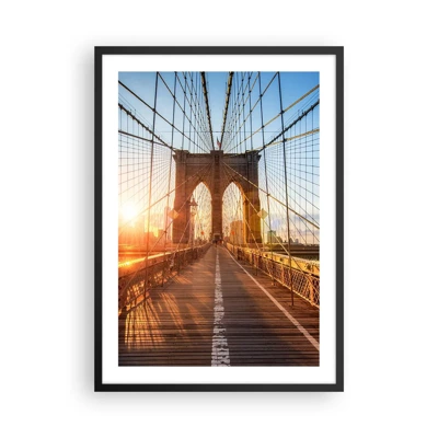 Poster in black frame - On a Golden Bridge - 50x70 cm