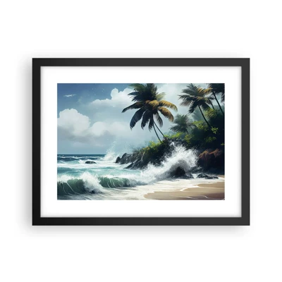 Poster in black frame - On a Tropical Shore - 40x30 cm