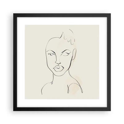Poster in black frame - Outline of Sensuality - 40x40 cm