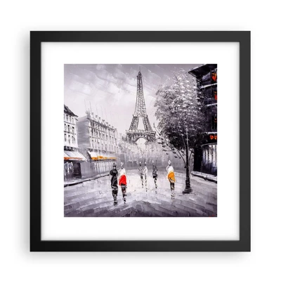 Poster in black frame - Parisian Walk - 30x30 cm