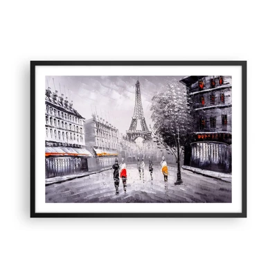 Poster in black frame - Parisian Walk - 70x50 cm