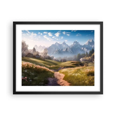 Poster in black frame - Quiet Valley - 50x40 cm