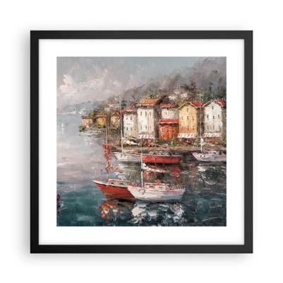 Poster in black frame - Romantic Marina - 40x40 cm