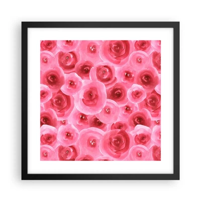 Poster in black frame - Roses at the Bottom and at the Top - 40x40 cm