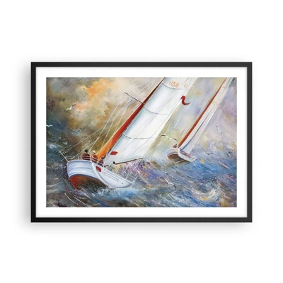 Poster in black frame - Running on the Waves - 70x50 cm