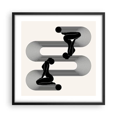 Poster in black frame - Sensual Symmetry - 50x50 cm