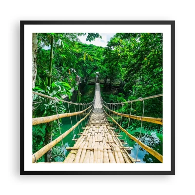 Poster in black frame - Small Bridge over the Green - 60x60 cm