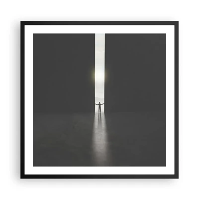 Poster in black frame - Step to Bright Future - 60x60 cm