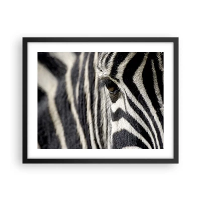 Poster in black frame - Striped Portrait - 50x40 cm