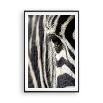 Poster in black frame - Striped Portrait - 61x91 cm