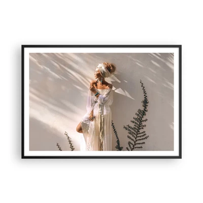 Poster in black frame - Sun and Girl - 100x70 cm