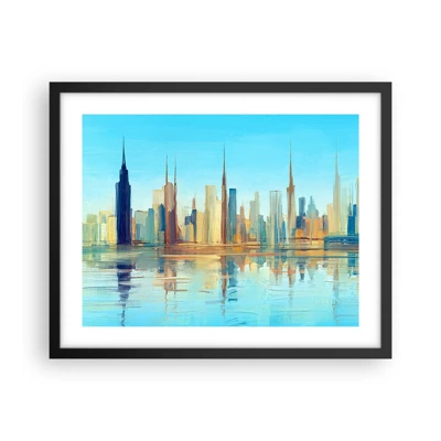 Poster in black frame - Sunny Metropolis - 50x40 cm