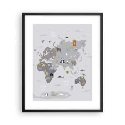 Poster in black frame - Tell Me Where You Are From - 40x50 cm