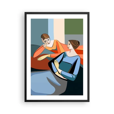 Poster in black frame - Time for Confession - 50x70 cm