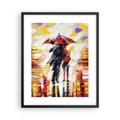 Poster in black frame - Together through Night and Rain - 40x50 cm