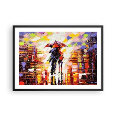 Poster in black frame - Together through Night and Rain - 70x50 cm