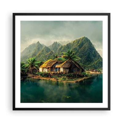 Poster in black frame - Tropical Paradise - 60x60 cm